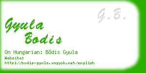 gyula bodis business card